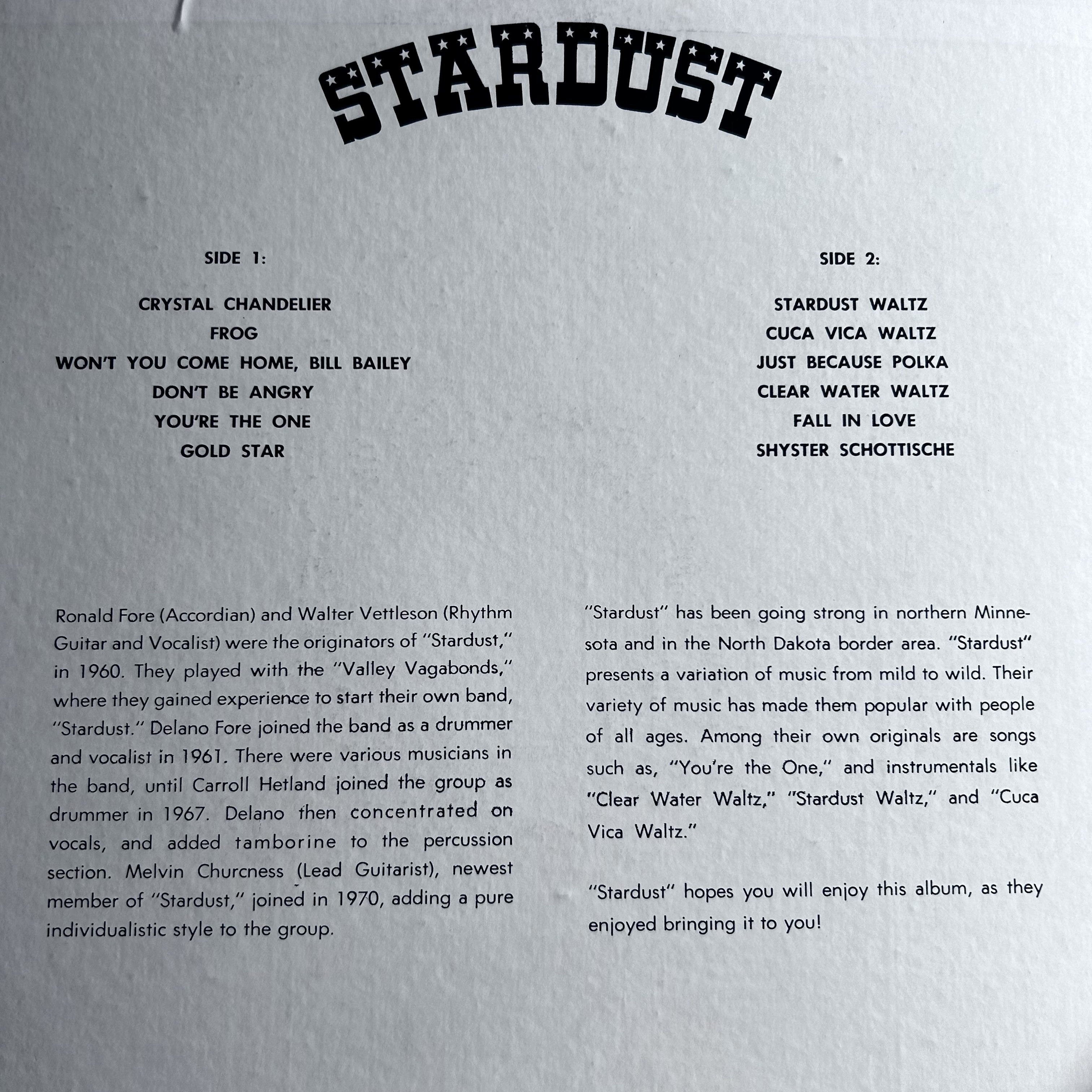 Stardust Back Cover